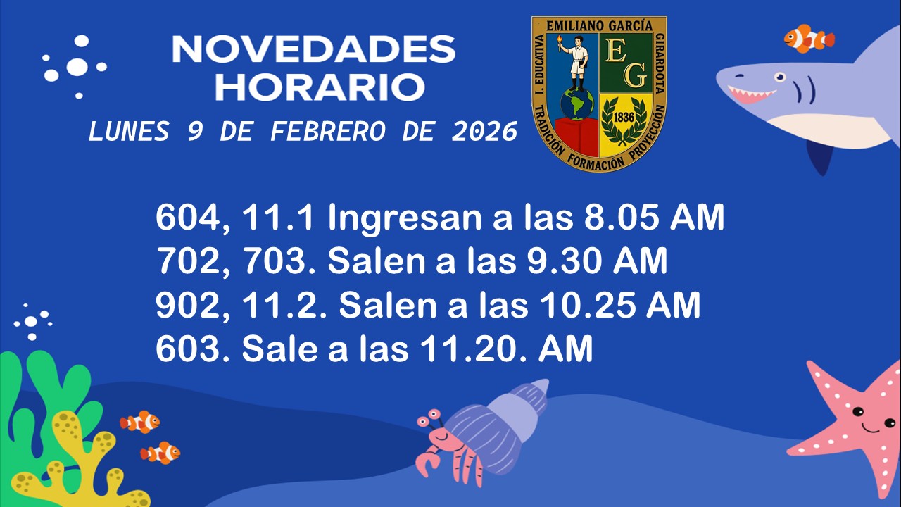 HORARIO LUNES 9 DE FEBRERO 2026